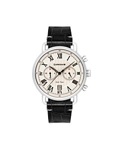 Men's Investigator Leather White Dial Watch