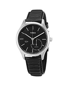 Men's iQ+ Move Leather Black Dial Watch