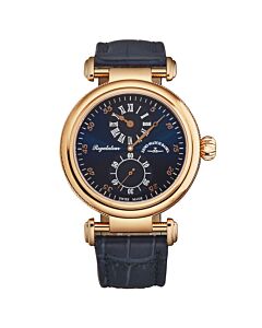 Men's JaquetRegitr Chronograph Leather Blue Dial Watch