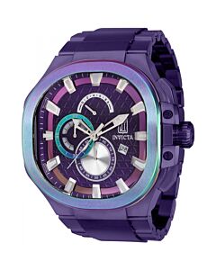 Men's Jason Taylor Chronograph Stainless Steel Purple Dial Watch