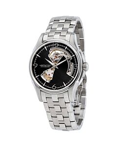 Men's Jazzmaster Stainless Steel Black with Skeletal Cut Out Dial