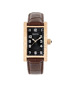 Men's Jefferson (Croco-Embossed) Leather Black Dial Watch