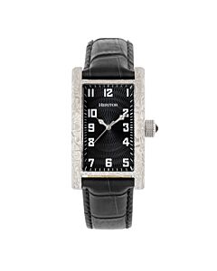 Men's Jefferson Leather Black Dial Watch