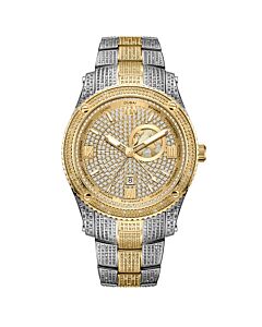 Men's Jet Setter GMT Stainless Steel Gold (Diamondl Pave) Dial Watch