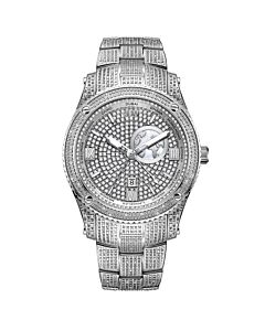 Men's Jet Setter GMT Stainless Steel Silver (Diamond Pave) Dial Watch