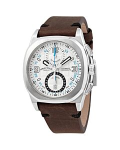 Mens-JH9-Chronograph-Leather-Silver-Dial-Watch