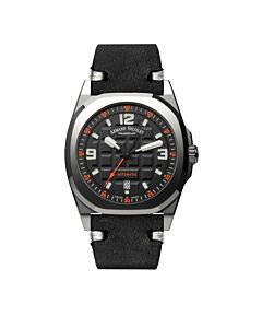 Men's JH9 Datum Leather Black Dial Watch