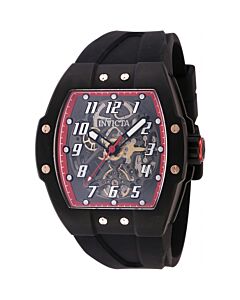 Men's Jm Correa Silicone Transparent and Red Dial Watch