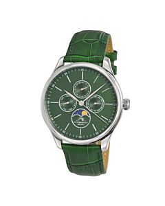 Men's Jonathan Leather Green Dial Watch