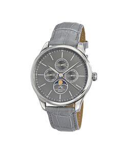 Men's Jonathan Leather Grey Dial Watch