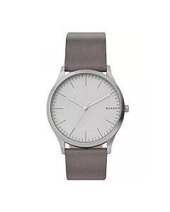 Men's Jorn Leather White Dial Watch