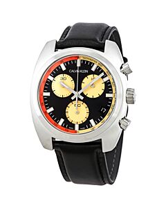 Men's K8W371C1 Chronograph Leather Black Dial Watch