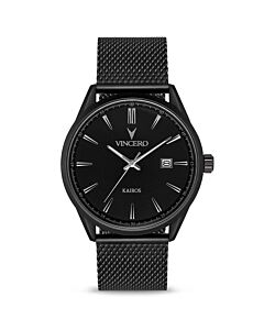 Men's Kairos Stainless Steel Black Dial Watch