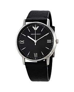 Men's Kappa Leather Black Dial Watch