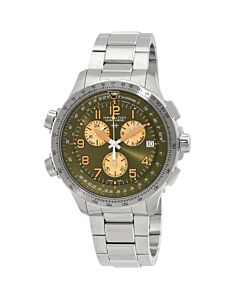Men's Khaki Aviation Chronograph Stainless Steel Green Dial Watch
