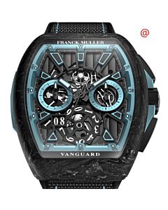 Men's Krypton Racing Skeleton Chronograph Leather Black Dial Watch
