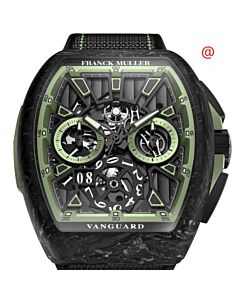 Men's Krypton Racing Skeleton Chronograph Leather Black Dial Watch