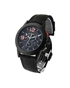 Men's L-Evolution Super Trofeo Chronograph Leather Black Dial Watch