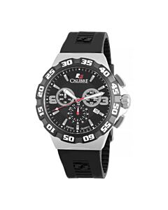 Men's Lancer Chronograph Rubber Black Dial Watch