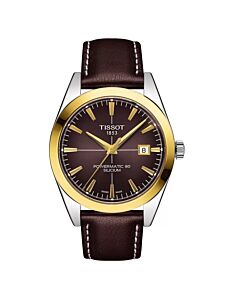 Men's Leather Brown Dial Watch