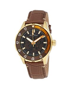 Men's Leather Brown (Transparent Center) Dial Watch