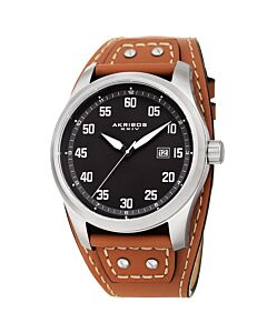 Men's Leather Grey Dial