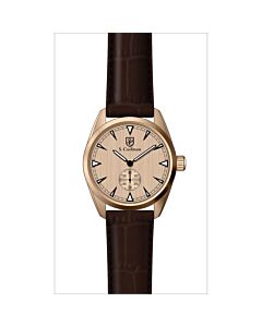 Men's Leather Rose Dial Watch
