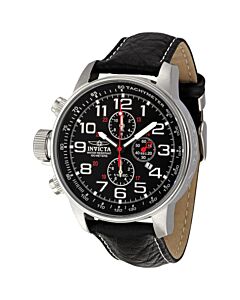 Men's I-Force Chronograph Black Genuine Leather and Dial Stainless Steel