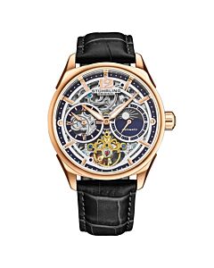 Men's Legacy Chronograph Leather Rose Gold-tone Dial Watch