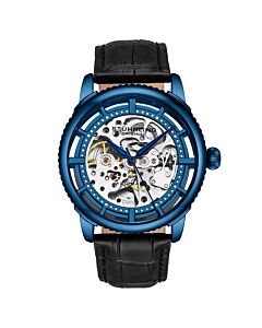 Men's Legacy Leather Blue (Skeletonized Center) Dial Watch