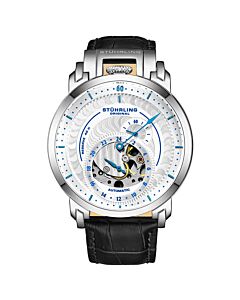 Men's Legacy Leather Silver (Open Heart) Dial Watch