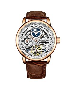 Men's Legacy Leather Silver (Skeleton) Dial Watch