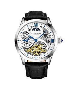 Men's Legacy Leather White (Skeleton Cut-out) Dial Watch