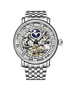 Men's Legacy Stainless Steel Silver Skeleton Dial Watch