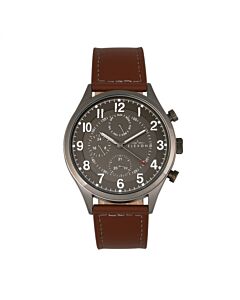 Men's Lindbergh Genuine Leather Grey Dial Watch