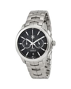 Men's Link Chronograph Stainless Steel Black Dial