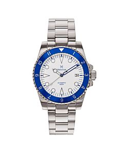 Men's Luciano Stainless Steel White Dial Watch