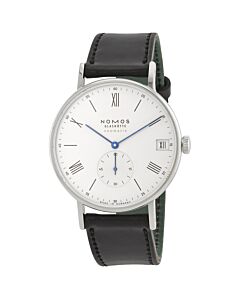 Men's Ludwig Neomatik Leather White Silver-Plated Dial Watch