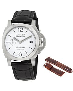 Men's Luminor Marina Leather White Dial Watch
