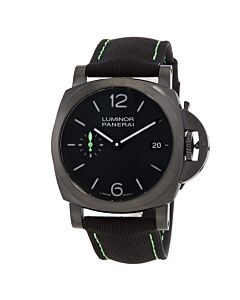 Men's Luminor Quaranta Razer Leather Black Dial Watch