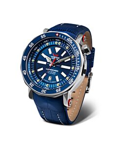 Men's Lunokhod Leather Blue Dial Watch