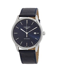 Men's Lyre Leather Blue Dial Watch