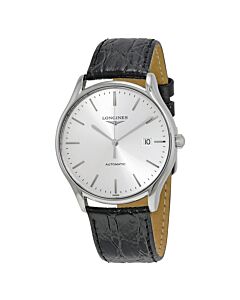 Men's Lyre Leather Silver Dial Watch