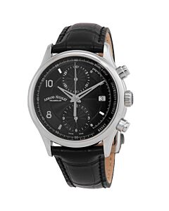 Men's M02-4 Chronograph Leather Black Dial Watch