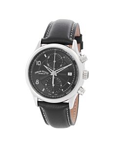 Men's M02-4 Chronograph Leather Black Dial Watch