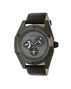 Men's M46 Croco-embossed Leather Charcoal Carbon Fiber Dial
