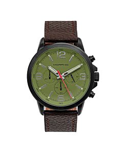 Men's M86 Series Chronograph Genuine Leather Green Dial Watch