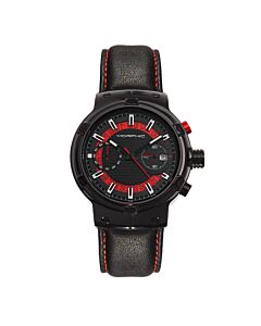 Men's M91 Series Genuine Leather Red Dial Watch