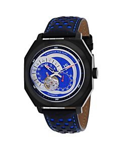 Men's Machina Leather Blue Dial Watch