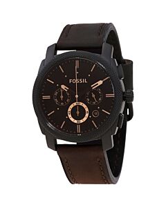 Men's Brown Dial Brown Leather